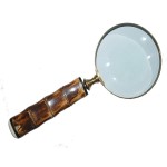10X Handheld Magnifying Glass Lens, Antique Brass Magnifier, Fine Print Reading, Inspection, Coin and Stamp, Astrologer, Science, Low Sight Elderly, with Wooden Handle, Collectible Décor Gift