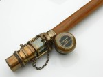 Brass Telescope Walking Stick – Vintage Nautical Spyglass Cane with Wooden Shaft – Handheld Collapsible Monocular Telescope – Antique Maritime Collector’s Gift for Men