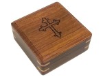 Personalized Religious Antique Brass Desk Compass in Wood Box with Laser Engraved Cross for Baptism, Confirmation, Missionary, Birthday Gifts