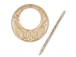 Handcrafted Wooden Hair Stick Pins Set of 2 – Vintage Round Celtic Knot Design Hair Clips, Eco-Friendly Natural Wood Hair Accessories for Women & Girls, Boho Bun & Updo Holder