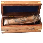 Nautical Vintage Copper Finish W.Ottway &amp; Co Ltd Brass Telescope with Wooden Box Marine Gift London 1917