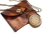 REMEMBER THE PAST, Quote Antique Nautical Vintage Directional Magnetic Compass Necklace