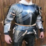 18GA Medieval Armor Full Body Suit of Gothic Captain&amp;#039;s Cuirass Armor Full Suit
