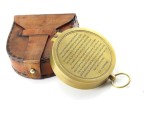 Vintage Brass Pocket Compass with Handmade Leather Case – E.E. Cubes Push Button Directional Magnetic Compass for Navigation, Camping, Hiking, Outdoor Adventure, Survival & Gift Use