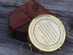 Vintage Brass Compass Engraved with J.R.R. Tolkien Quote | “Not All Those Who Wander Are Lost” | Handmade Nautical Compass with Leather Case | Inspirational Gift for Men, Him, Traveler, Son