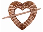Wooden Curtain Holder Tie Back Drape Clips \'Loving Heart\' – Set of 2 | Handmade Wooden Curtain Holdbacks for Drapes & Curtains | Decorative Heart-Shaped Curtain Accessories for Home & Living