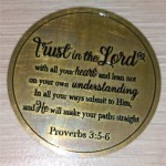 HANDMADE BRASS DIAL TRUST IN THE LORD WITH ALL YOUR 44 MM