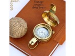 Marine Brass Vintage Pocket Compass | Handmade Nautical Maritime Ship Navigation Instrument | Antique Sailor Compass for Gifts, Education & Home Decor