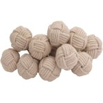 RII 12 Rope Doorknobs Nautical Twisted Decorative Cotton, Rustic Rope Knot Drawer Pull and Push, Furniture Handles/Knobs, Cabinets, Wardrobes, Cupboards, Drawer, Nautical Hardware Décor, 1.75